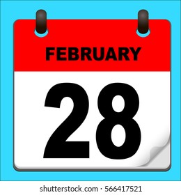 Calendar icon vector. calendar with date february 28