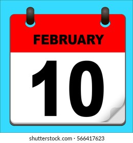 Calendar icon vector. calendar with date february 10