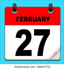 Calendar icon vector. calendar with date february 27