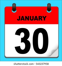 Calendar icon vector. calendar with date january 30