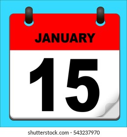 Calendar icon vector. calendar with date january 15