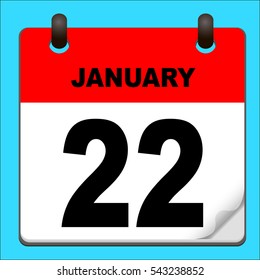 Calendar icon vector. calendar with date january 22