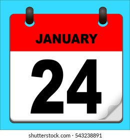 Calendar icon vector. calendar with date january 24