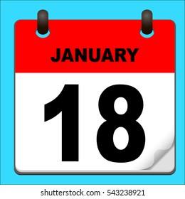 Calendar icon vector. calendar with date january 18