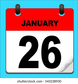 Calendar icon vector. calendar with date january 26