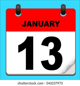 Calendar icon vector. calendar with date january13