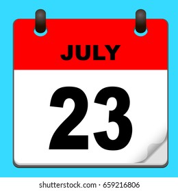 Calendar icon vector. calendar with date JULY 23