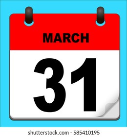 Calendar icon vector. calendar with date march 31