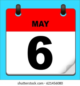 Calendar icon vector. calendar with date may 6