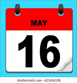 Calendar icon vector. calendar with date may 16