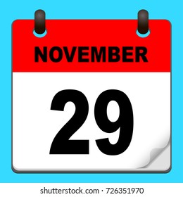 Calendar icon vector. calendar with date november 29