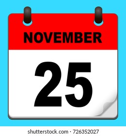 Calendar icon vector. calendar with date november 25