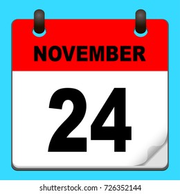 Calendar icon vector. calendar with date november 24