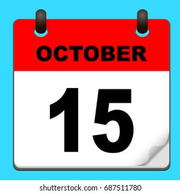 Calendar icon vector. calendar with date october 15
