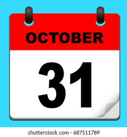 Calendar icon vector. calendar with date october 31