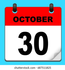 Calendar icon vector. calendar with date october 30
