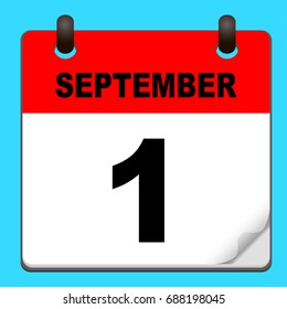 Calendar icon vector. calendar with date september 1
