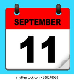 Calendar icon vector. calendar with date september 11