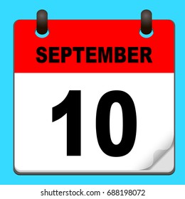 Calendar icon vector. calendar with date september 10