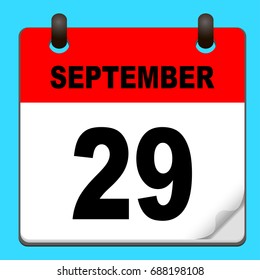 Calendar icon vector. calendar with date september 29