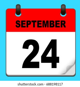 Calendar icon vector. calendar with date september 24