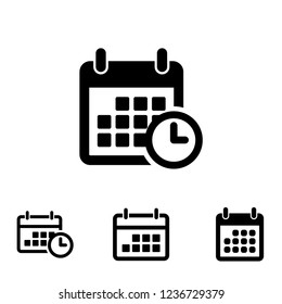 Calendar icon vector, date symbol set