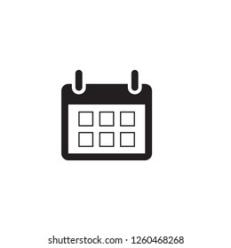 Calendar icon vector. Date and time symbol Isolated Flat Web Mobile Icon, Sign, Button, Element, Vector illustration.