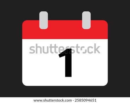 Calendar icon vector day 1