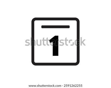 Calendar icon vector day 1