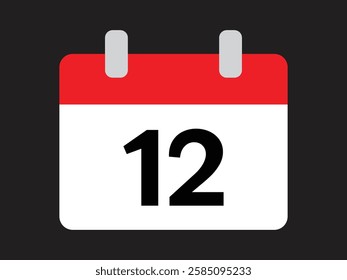 Calendar icon vector day 12