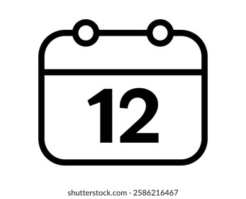 Calendar icon vector day 12