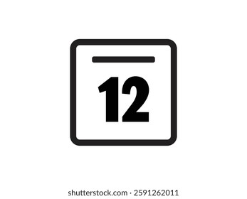 Calendar icon vector day 12