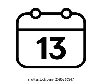 Calendar icon vector day 13