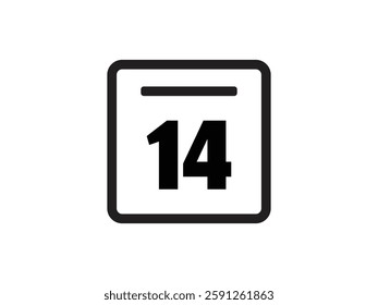 Calendar icon vector day 14