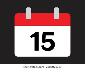 Calendar icon vector day 15