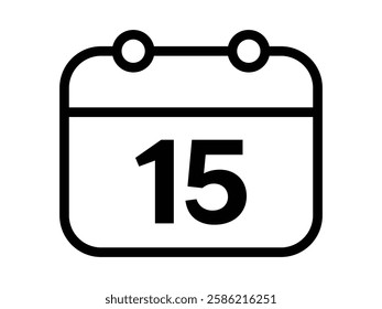 Calendar icon vector day 15