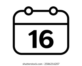 Calendar icon vector day 16