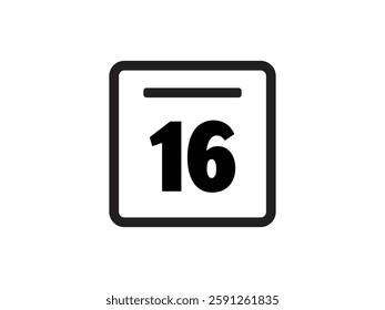 Calendar icon vector day 16