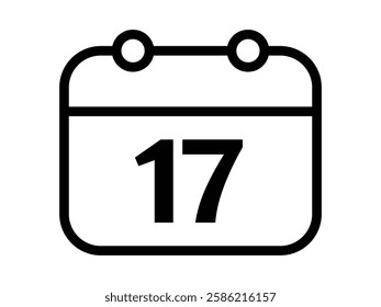 Calendar icon vector day 17