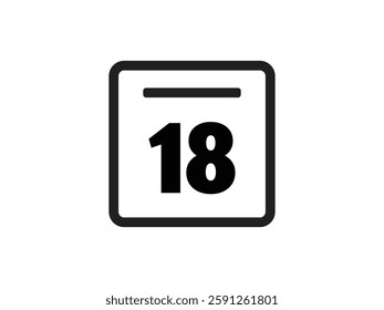 Calendar icon vector day 18