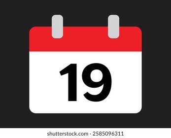 Calendar icon vector day 19