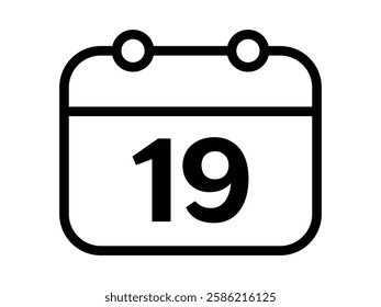 Calendar icon vector day 19