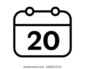 Calendar icon vector day 20