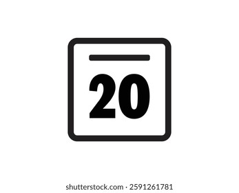 Calendar icon vector day 20