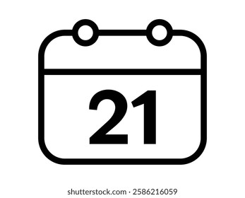 Calendar icon vector day 21