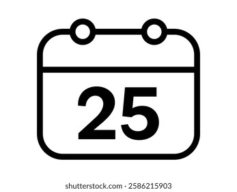 Calendar icon vector day 25