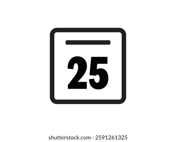 Calendar icon vector day 25