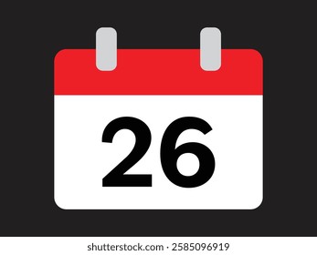 Calendar icon vector day 26