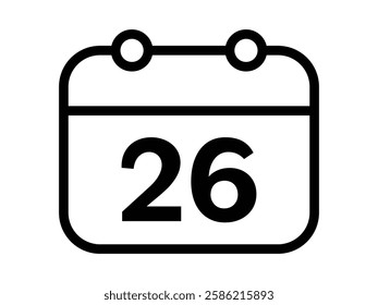 Calendar icon vector day 26