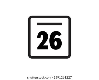 Calendar icon vector day 26